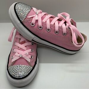 CUSTOM Converse Kids' Chuck Taylor All Star Low Top Sneaker Swarovski 12 youth